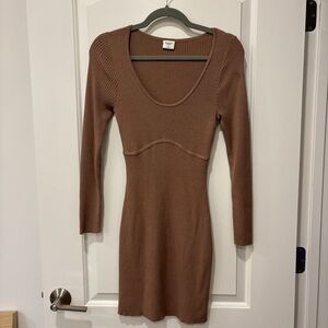 Abercrombie brown knit corset mini dress